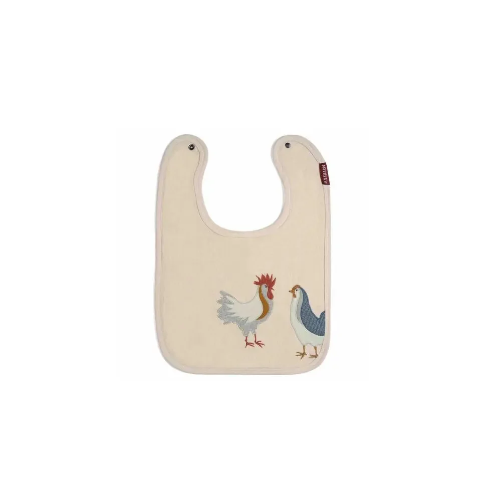 Milkbarn Applique Linen Bib - Giraffe